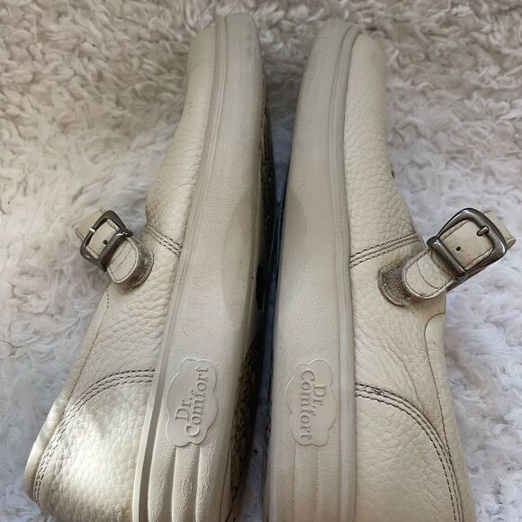 Comfort Merry Jane Leather Beige diabetic shoes Velcro strap rubber soles SZ10M - Picture 7 of 8